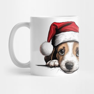 Christmas Peeking Puppy Mug